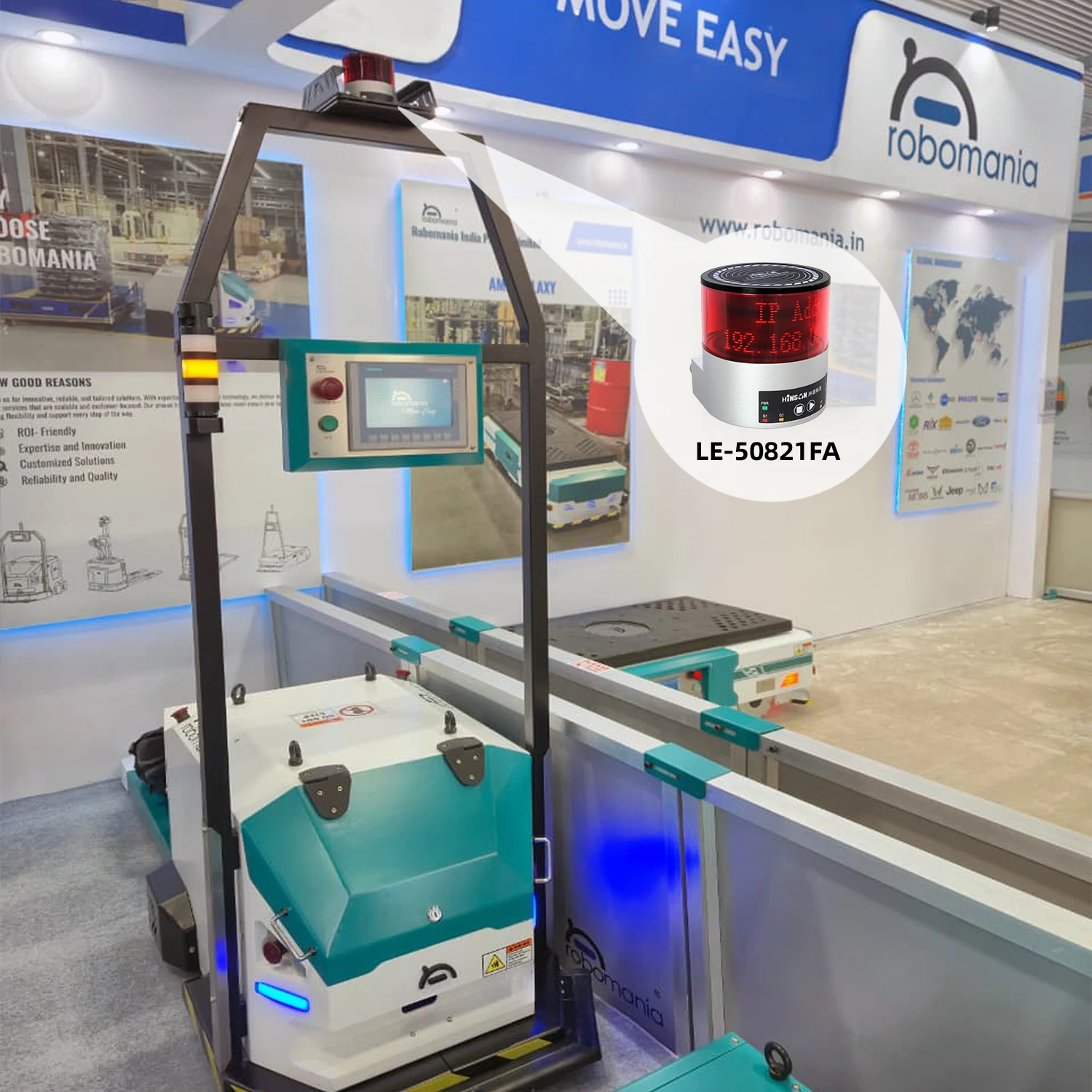 2026 LE-50821FA 360 Lidar Sensor Laser Scanner with 50m Detection Range TOF Theory for Automatic Forklift Navigation