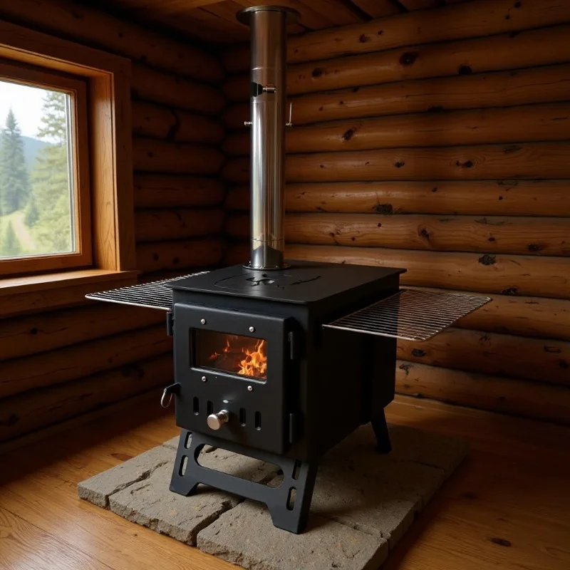 

Customizable Folding Legs Carbon Steel Multi-purpose Tent Heater Camping Outdoor Meals Warm Cooking BBQ