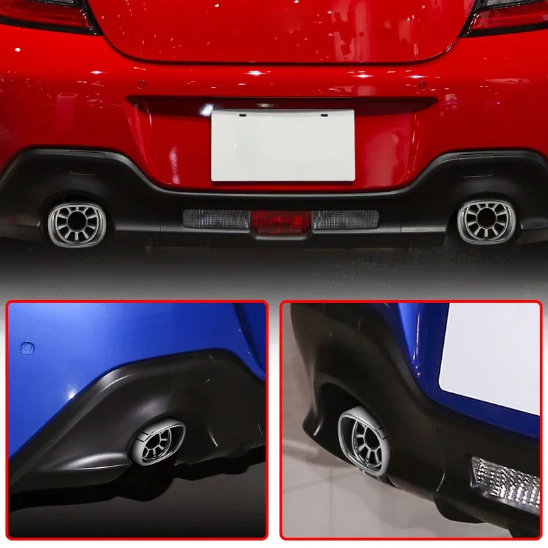 63mm uitlaatdemper pijp universele roestvrijstalen staart keel zilveren auto staartdemper decoratie auto-accessoires