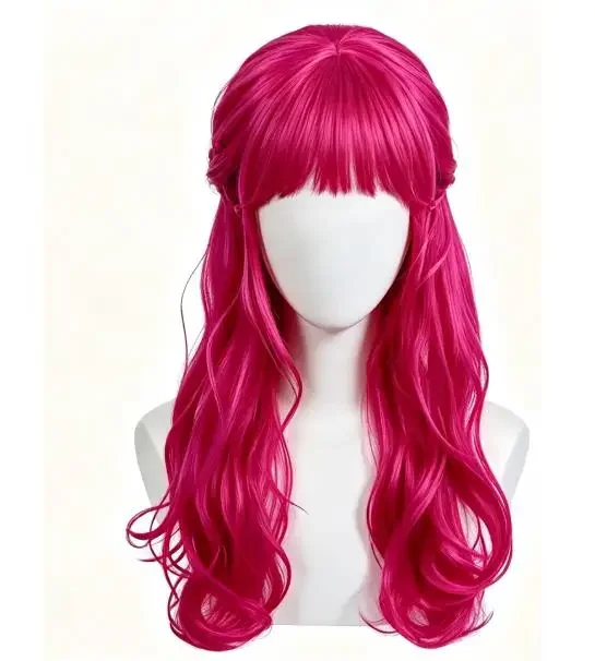 Descendant Red Cosplay Evie Blue Wigs Costume Accessories Women Female Fantasia Clothing Props Halloween Hair Headgear Set