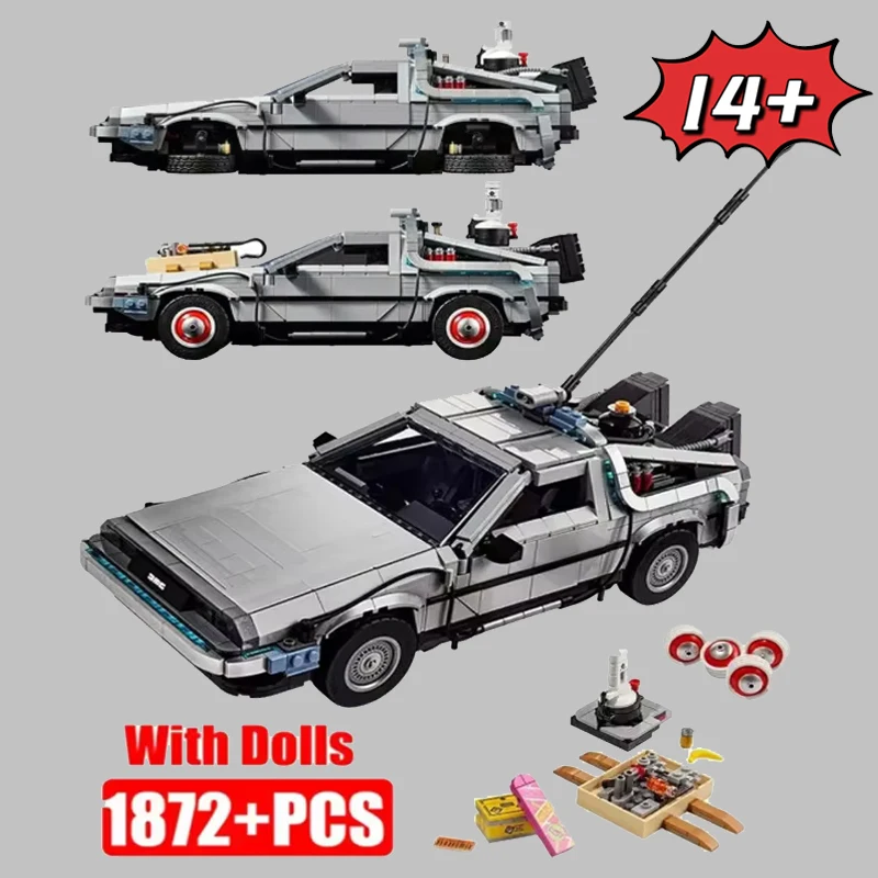 MOC 10300 DeLorean Zurück In Die Zukunft Zeit DMC-12 Maschine Sport Auto Baustein Ziegel Spielzeug