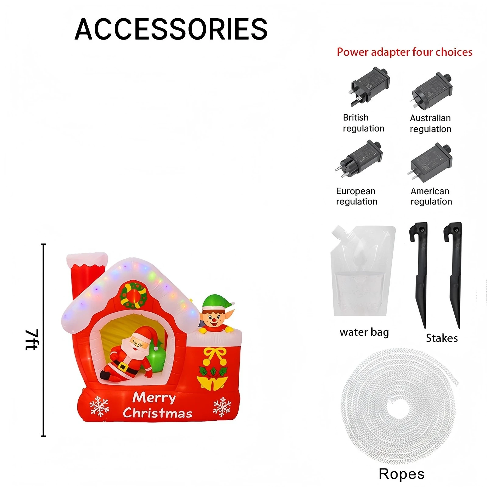 7ft gigante natal inflável papai noel brinquedo elfo casa com luzes led quintal gramado decorornamentsr para férias família quintal festa