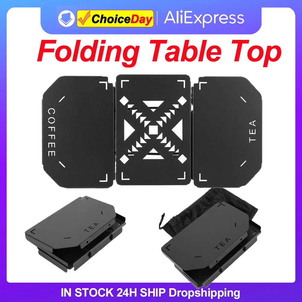 Folding Table Top Metal Table Board Plate Heavy Duty Mini Shelf Metal Aluminum Alloy Suitable for Stanley Lunch Box 9.4L Storage