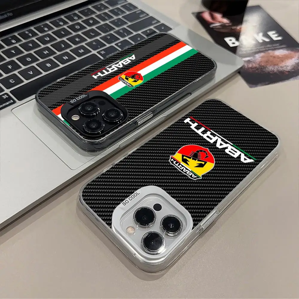 

Чехол для мобильного телефона S-Abarths-A для iPhone 16, 15, 14, 13, 12, 11 X XR XS 8 7 Pro Max Plus, полупрозрачный чехол с цветной печатью для смартфона