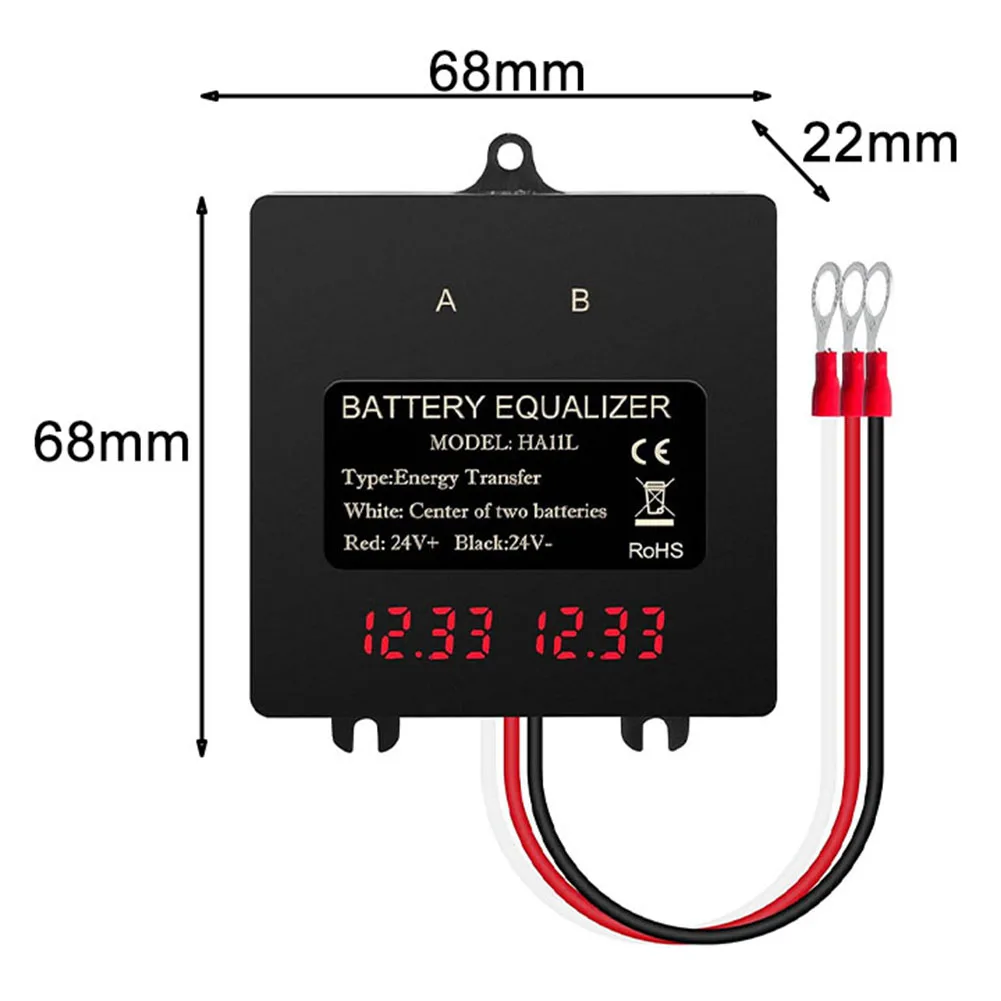 

Clamps Bbattery Equalizer Vises PCB R For Lead-Acid 24V Digital 2X12V 7 X 7 X 2.7 Cm Battery Balance Hand Tools