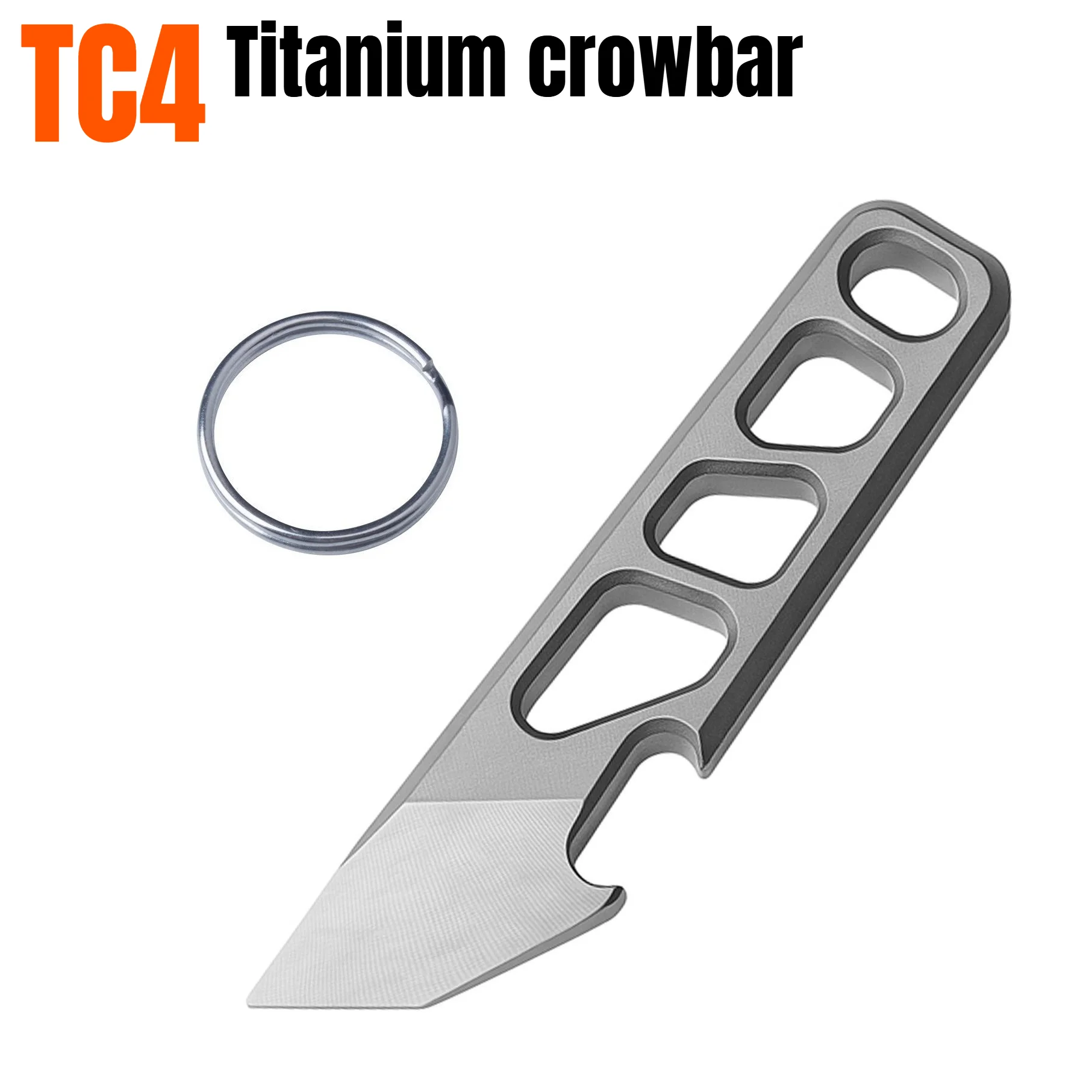 5-1 Multi-function Keychain Hollow Pry Bar Titanium Alloy Crowbar EDC Portable Open Bottle Opener Gadget Delivery Hand Tools