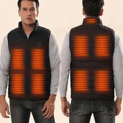 Chaleco térmico cálido de invierno de 9 áreas, ropa térmica para hombres y mujeres, chaqueta térmica lavable para exteriores, chaleco eléctrico calefactable, ropa informal