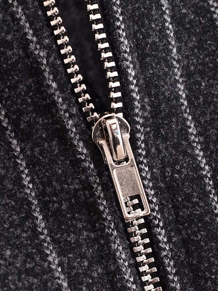 Abito a righe da donna casual vintage primaverile o-collo senza maniche pieghe cerniera abiti lunghi abito chic di nuova moda