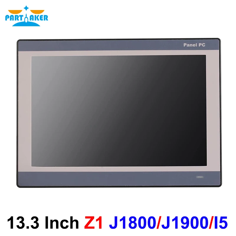 PC Panel Industri LED TFT 13.3 Inci Layar Sentuh Semua Dalam Satu Komputer Desktop Intel J1800 J1900 I5 Panel Depan IP65 VGA Tanpa Kipas