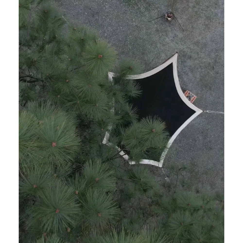Teli impermeabili resistenti Capelli di yak Alta resistenza al sole con bordi rinforzati con palo in legno Protezione dell'acqua a doppio strato