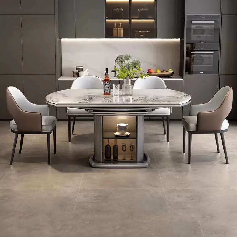 Kitchen Center Dining Table Coffee Marble Nordic Modern Luxury Chairs Dining Table Space Saving Designer Muebles Home Furniture