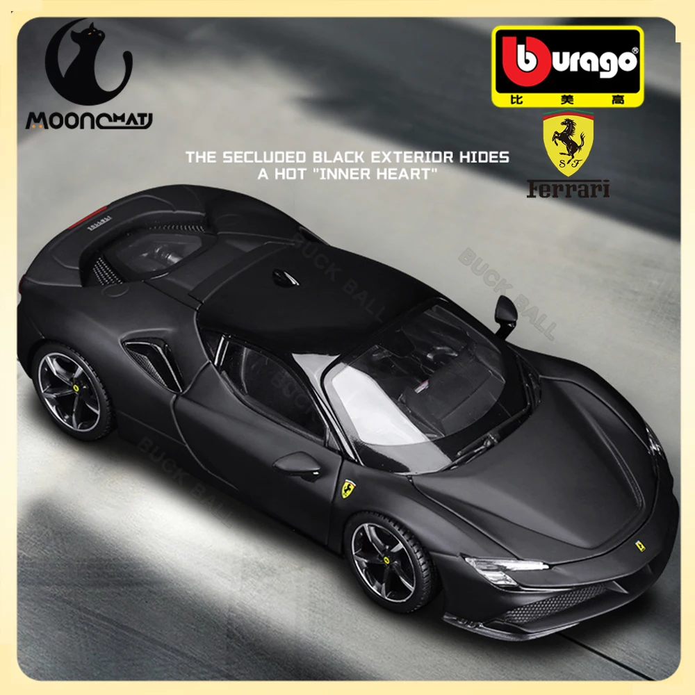 

1:24 Bburago Ferrari SF90 STRADALE Car Model Aolly Baking Paint Electrostatic Painting PORSCHE Car Model Collection Toy Boy Gift