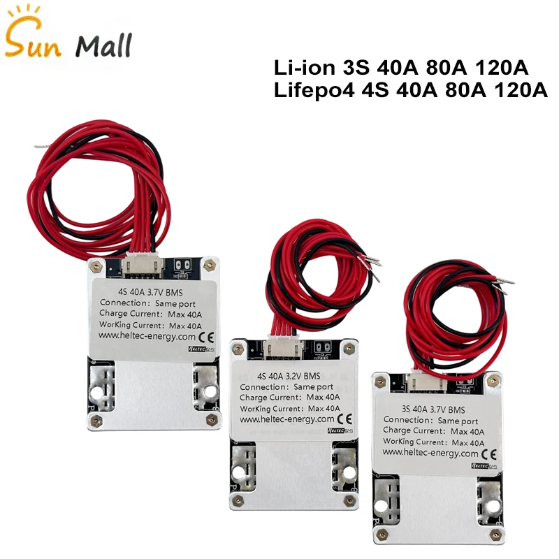 

12V 40A 80A 120A 3S 4S Lifepo4 Li-ion Lithium Battery Protection Board BMS 3.7V 3.2V with Balance BMS