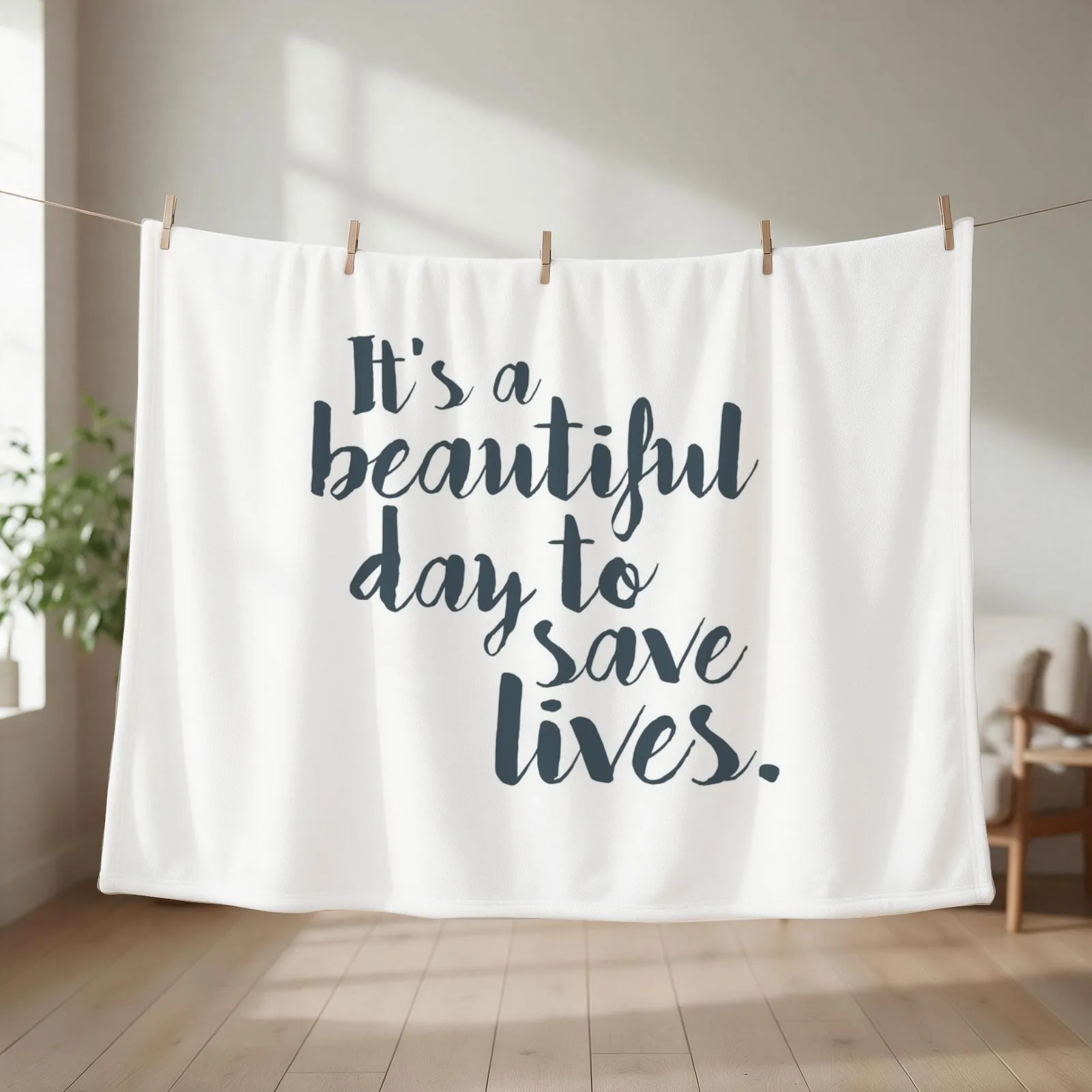 It's a beautiful day to save lives Throw Blanket Soft Beds Nap Luxury St Summer Beddings Blankets