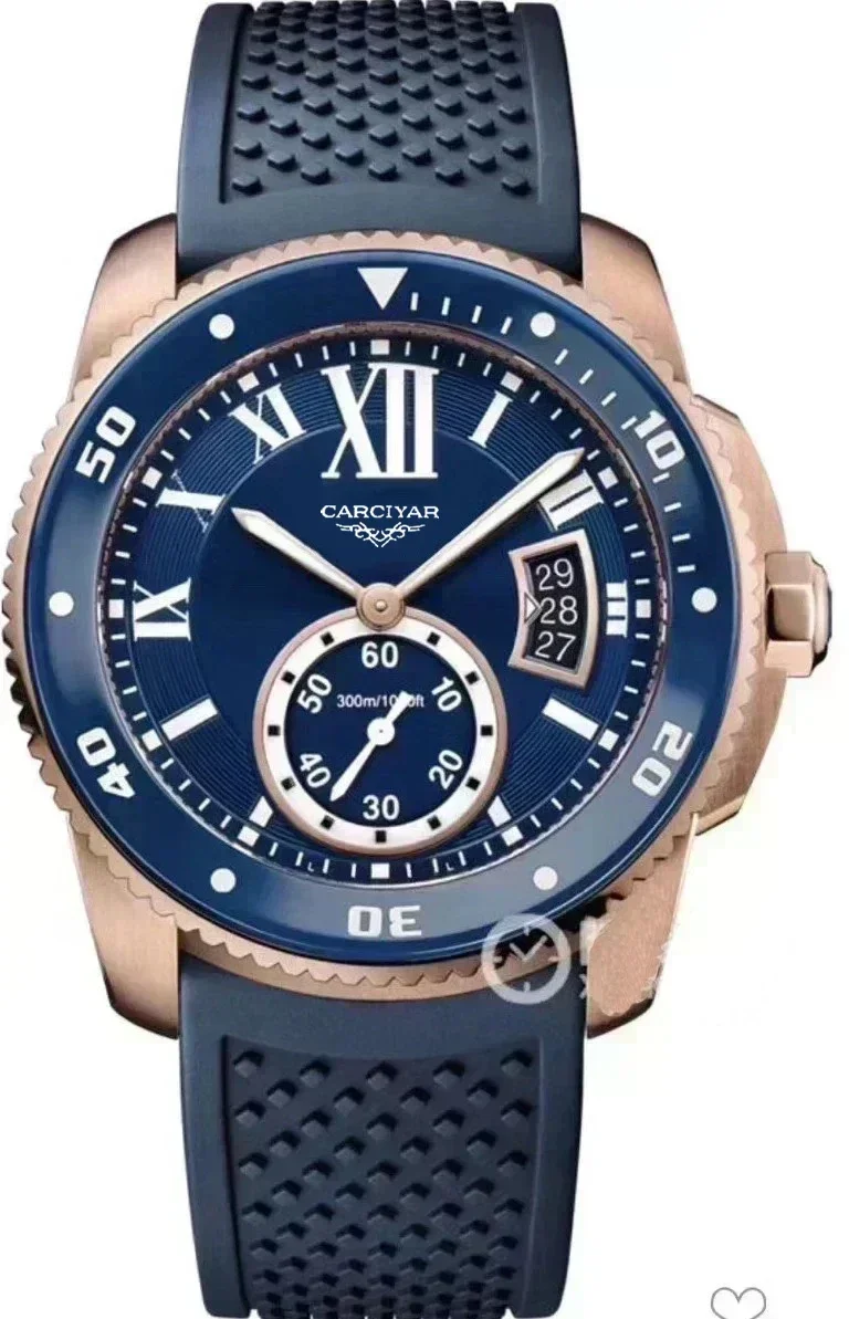 A188 Store 42MM Men's Mechanical Automatic Watch, Ceramic and Rubber, Full-Featured, World Time