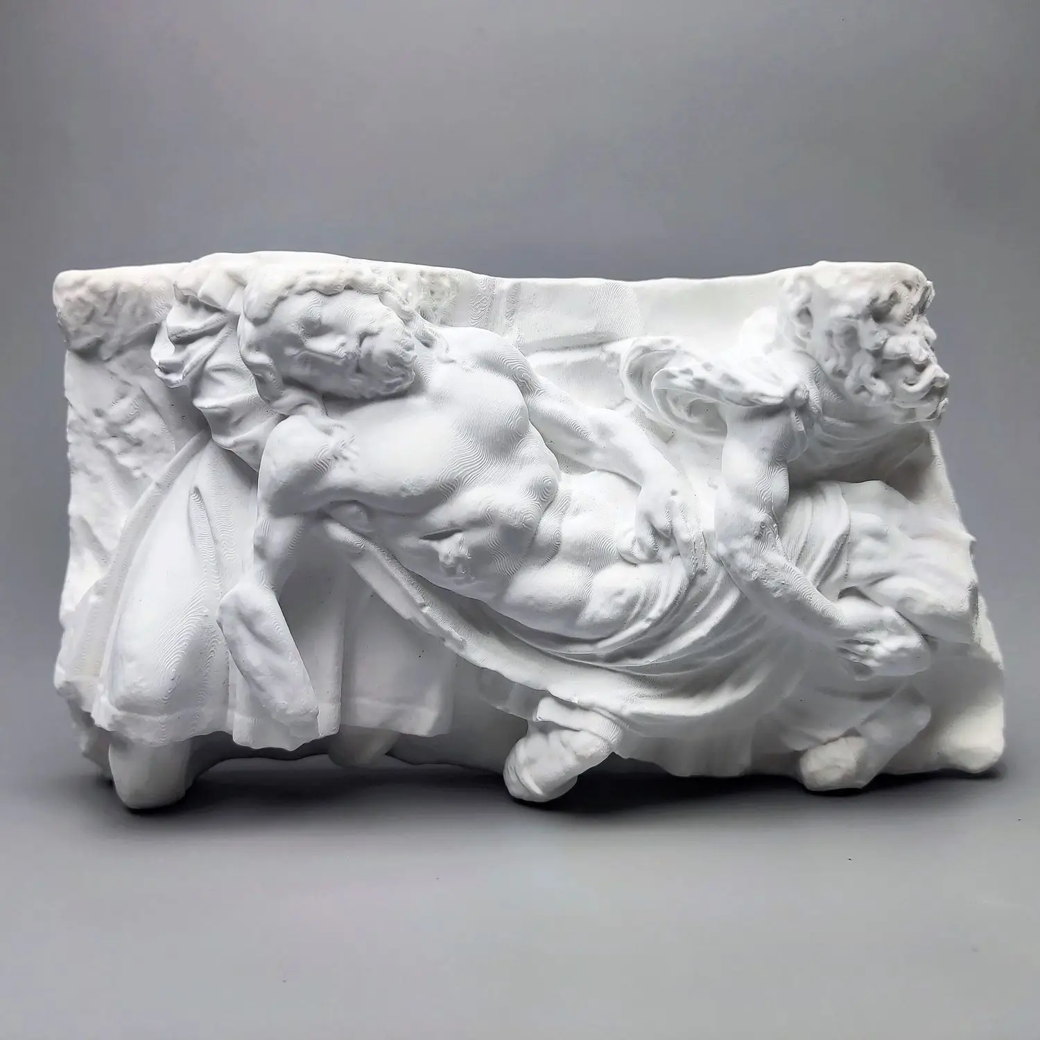 Handmade Plaster Hercules and the Nemean Lion Fighting Sculpture, Greek Mythology Statue Art Ornament