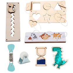 7Pcs/Set Busy Board Accessories Montessori Education Wooden Toys Early Childhood Intelligence Development Education