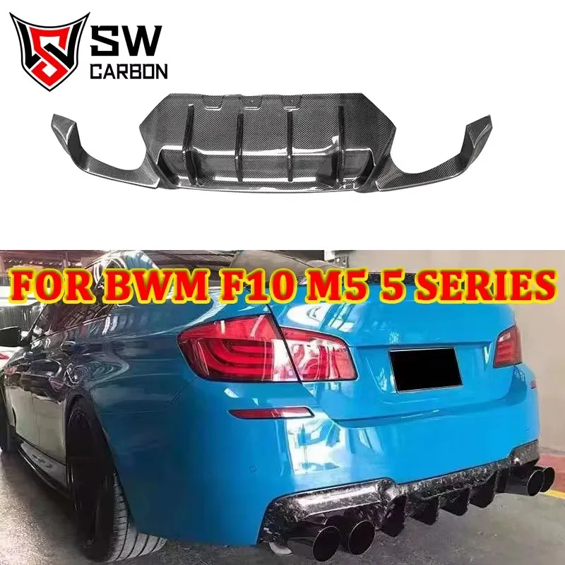 Carbon Fiber Rear Diffuser for BMW M5 F10 F18 Rear Bumper Splitter Lip Under Spoiler Body Kit