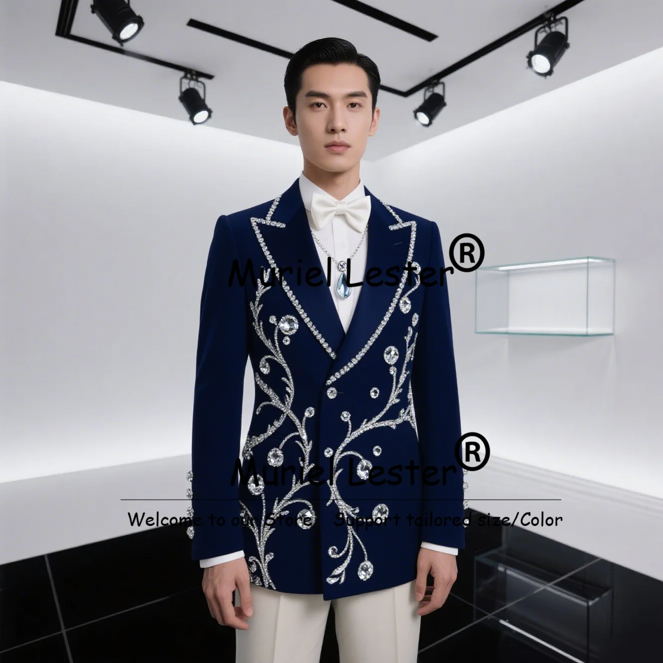 

Ювелирные изделия с камнями, мужские костюмы для свадьбы, двубортный пиджак, брюки, комплект из 2 предметов, вечерние платья для жениха, смокинги для жениха