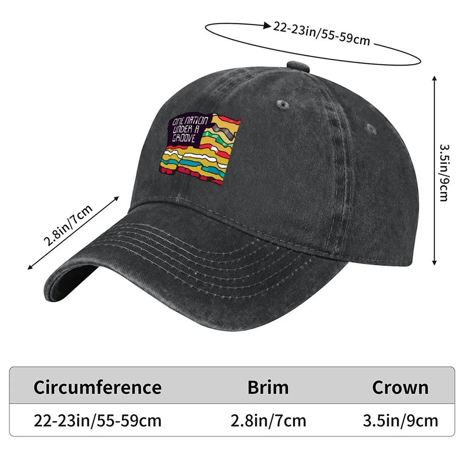 New One Nation Under A Groove, Funkadelic Quote Baseball Cap Golf Wear Military Cap Man Sun Caps Vintage For Girls Men's