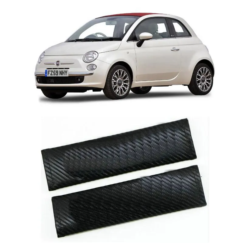 Carbon Fiber CF style Safety Seat Belt Cover For fiat 500 punto grande punto tipo ducato