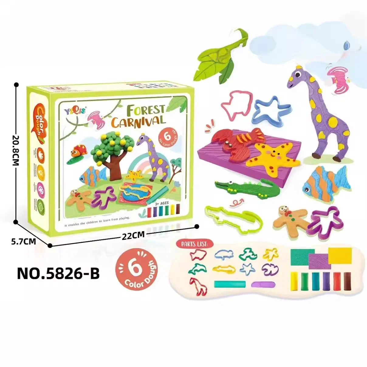 Kit de Massa Colorida Não Tóxica para Sushi e Ramen, Brinquedo Educacional de Comida de Faz de Conta para Crianças, Kit de Artesanato para Meninos e Meninas a Partir de 3 Anos