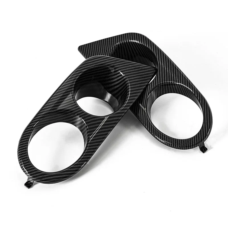 Carbon Fiber Look/Matte Black Fog Light Cover For BMW E46 M3 Coupe 2001-2006 Grill Frame Surrounds Air Duct Bezels Lamp Hood