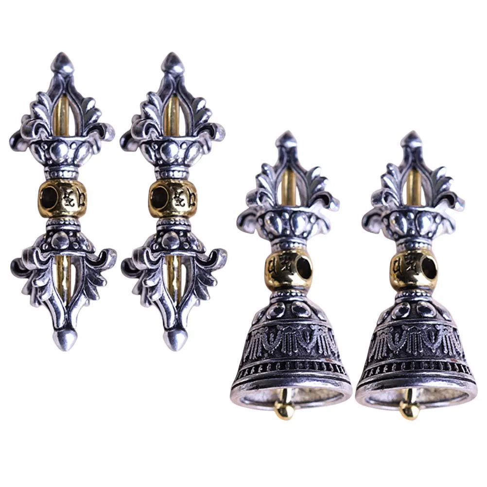 4 قطعة Vajry مدقة قلادة خمر البوذية قلادة سلسلة مفاتيح معدنية قلادة ديكور المنزل الروحي الهدايا الدينية