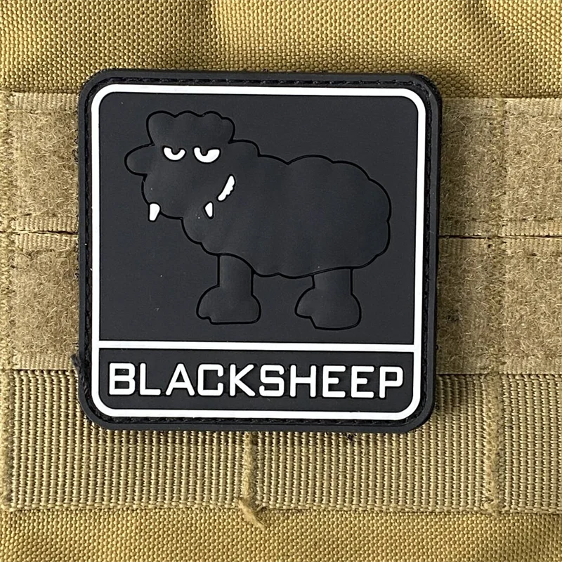 Zwarte Schapen Patch Fun Tactische Militaire Badge PVC Klittenband Rugzak Kleding Decoratie Accessoires Sticker Armband