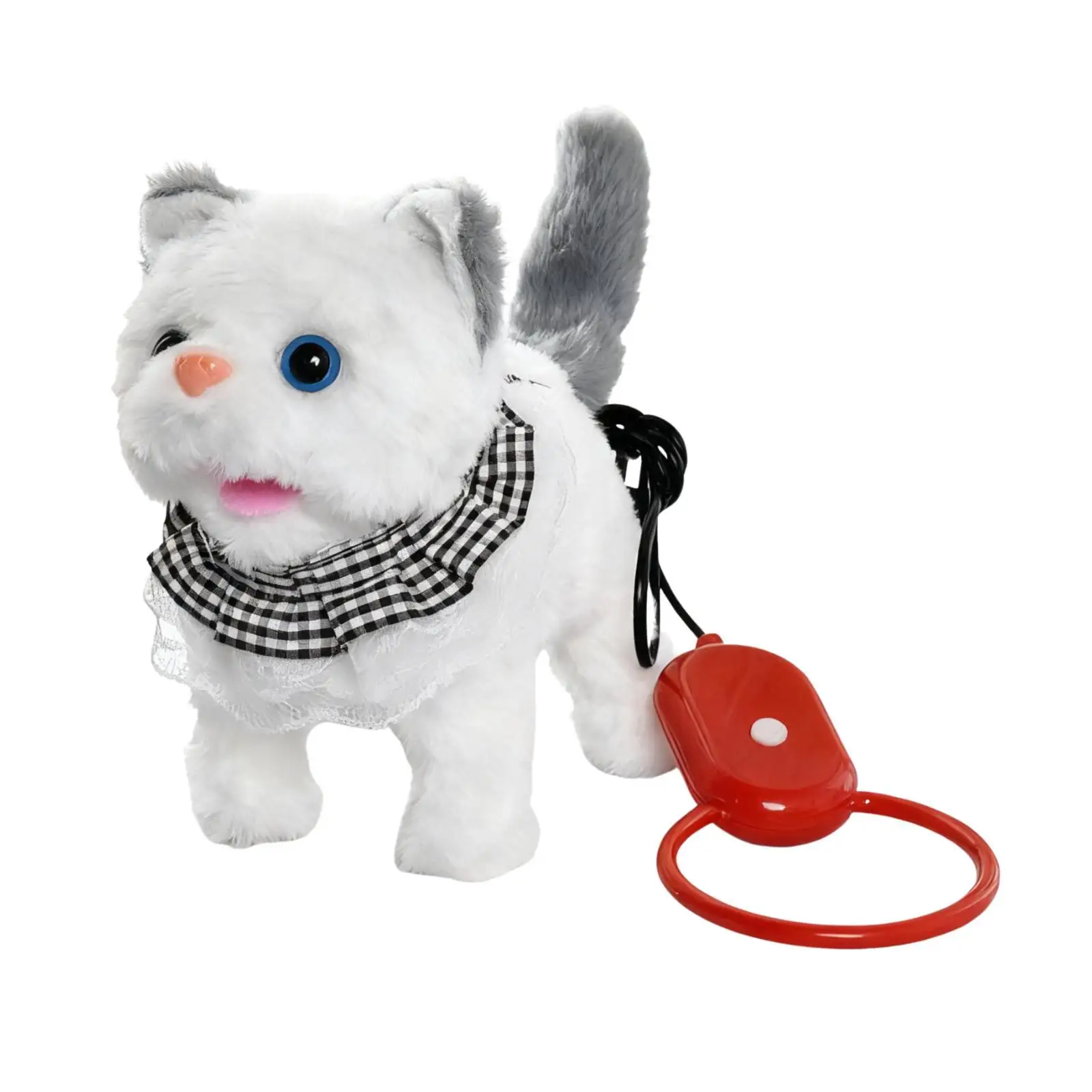 Elektryczna pluszowa zabawka - chodzący kot, kawaii, urocza symulacja z dźwiękami i ruchami, interaktywna dla dzieci, dziewczynek i chłopców.