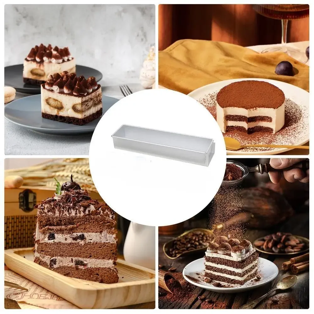 Rectangular Thick Open Cheesecake Pan Aluminum Open Mousse Cake Mold Rectangular Thickened Tiramisu Cake Fixed Mold