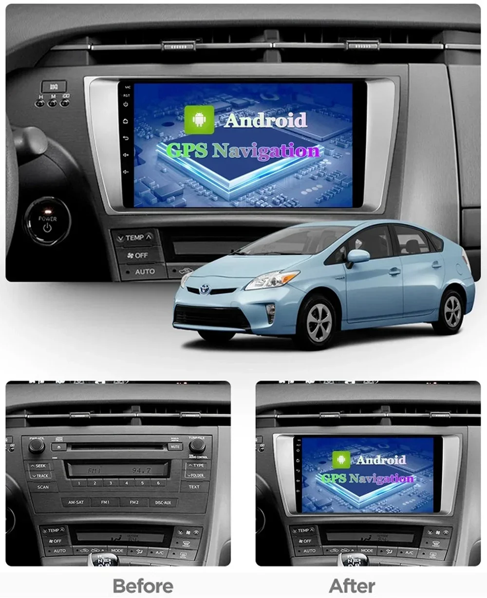 4G+32G Android 11 Car Radio Stereo For TOYOTA PRIUS 2009-2013 Car GPS Navigation With Wifi 4G Bluetooth Mirror Link