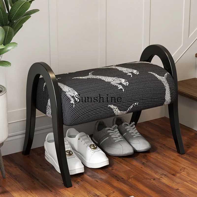 Shoe changing stool living room retro style home bedroom art sofa low stool