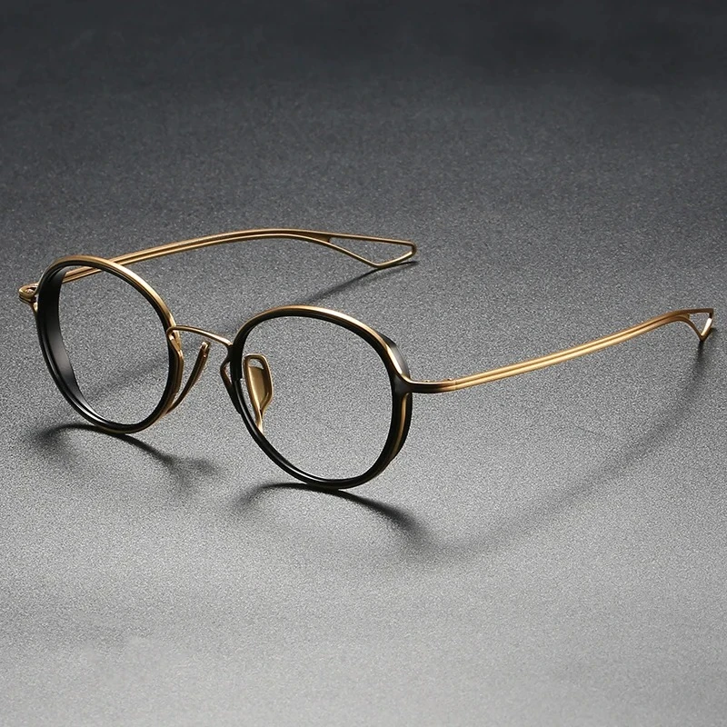 

DTX100 Japan Style Pure Titanium Retro Design Round Handmade Glasses Luxury Brand Women Men Frame Ultra Light Optic Eyewear