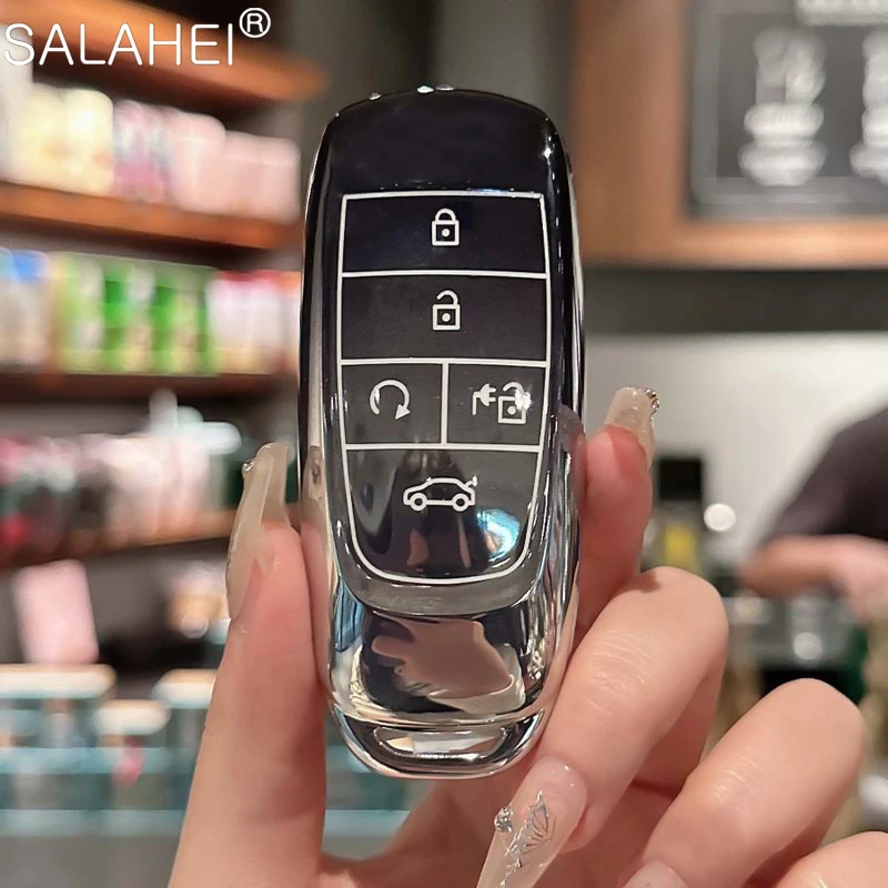 TPU Car Smart Key Case Fob Cover Interior Accessories For Trumpchi GAC New Energy GA6 GM6 Aion S V Y LX GS7 GS8 GS5 GM8 Keychain