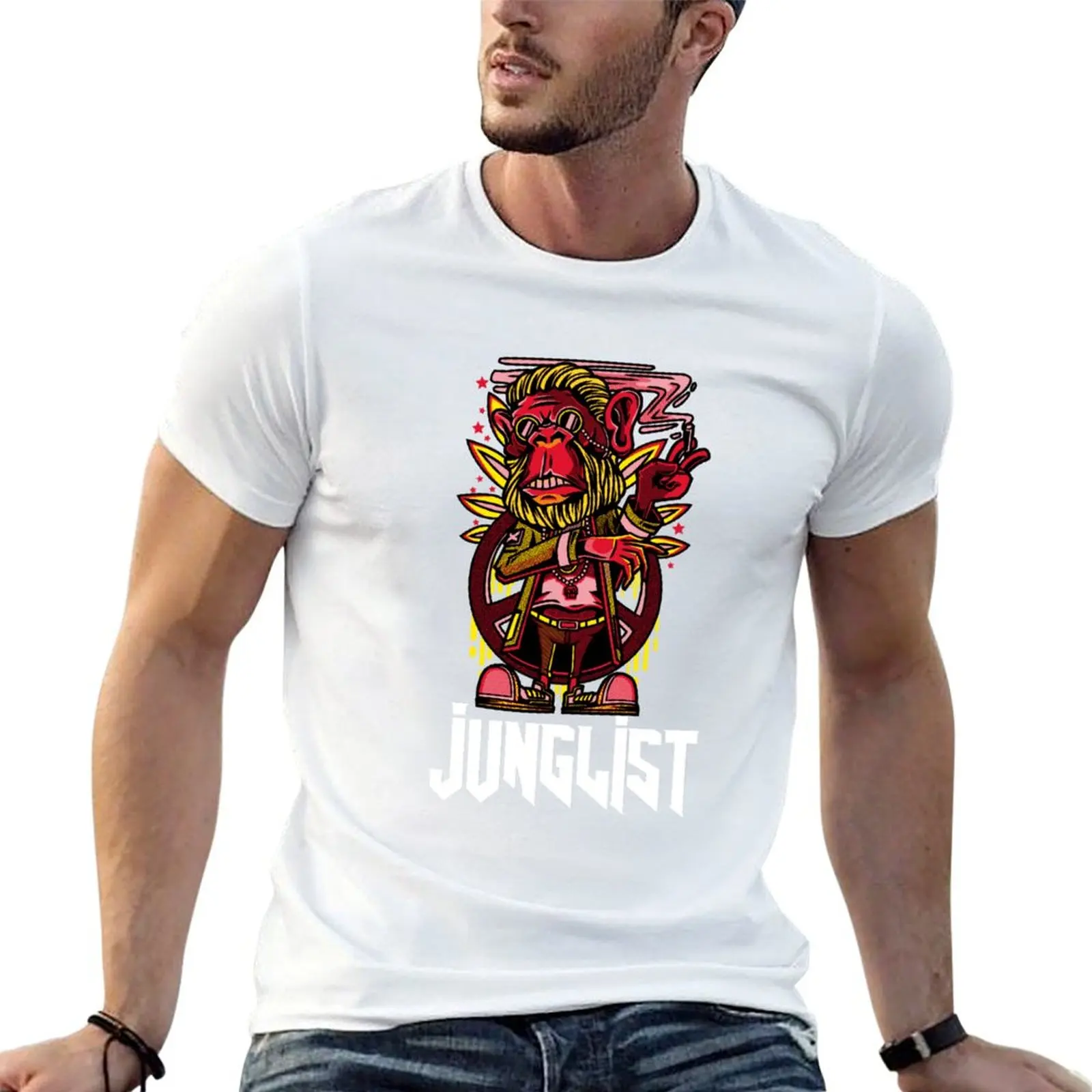 

mens DJ T-Shirt Dubstep Junglist t Festival Monkey graphic Drum Rave 90s Bass N Raver DNB shirts