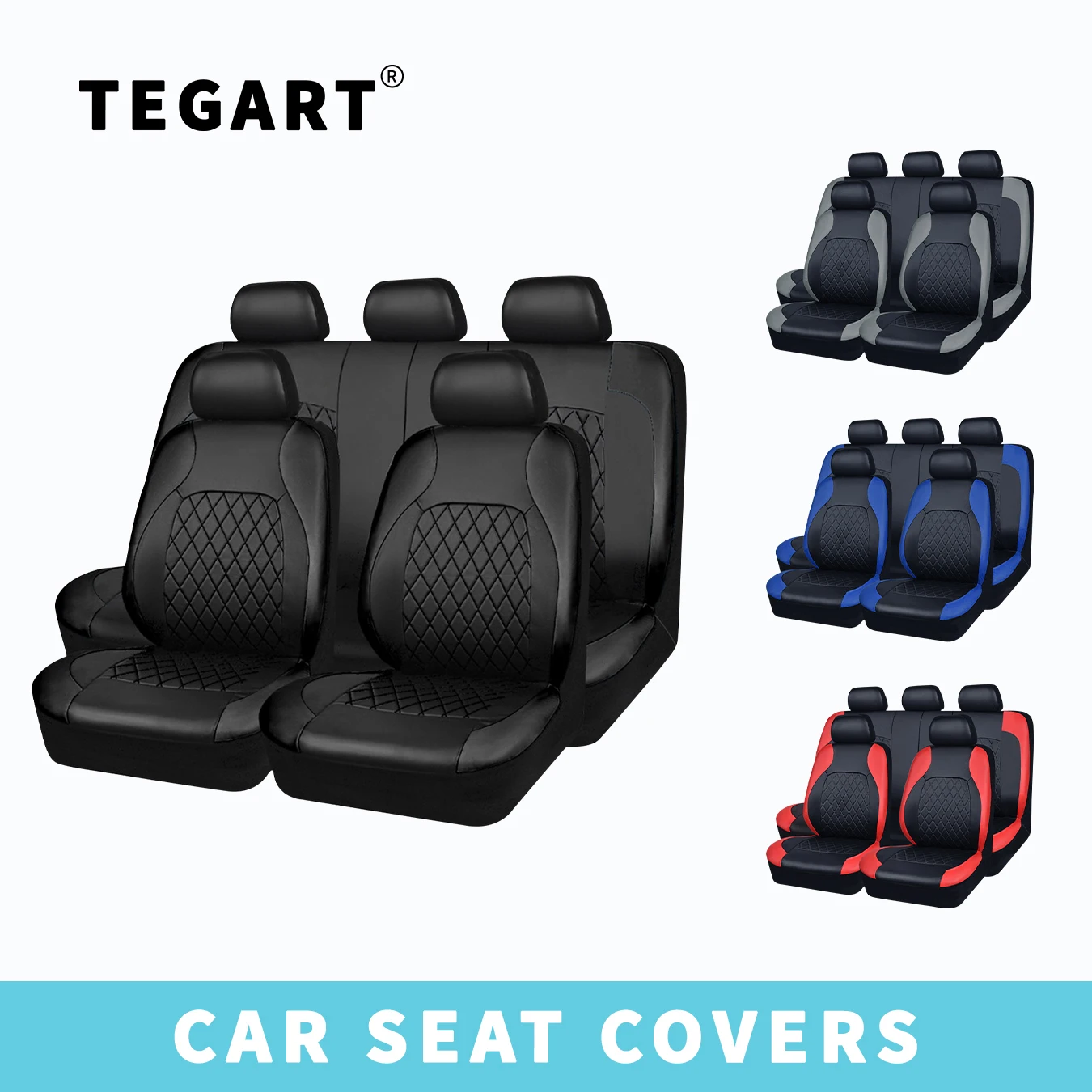 

Universal All-Season Quilted PU Leather Car Seat Cover Full Surround Waterproof Protector for Sedan SUV Pickup Truck