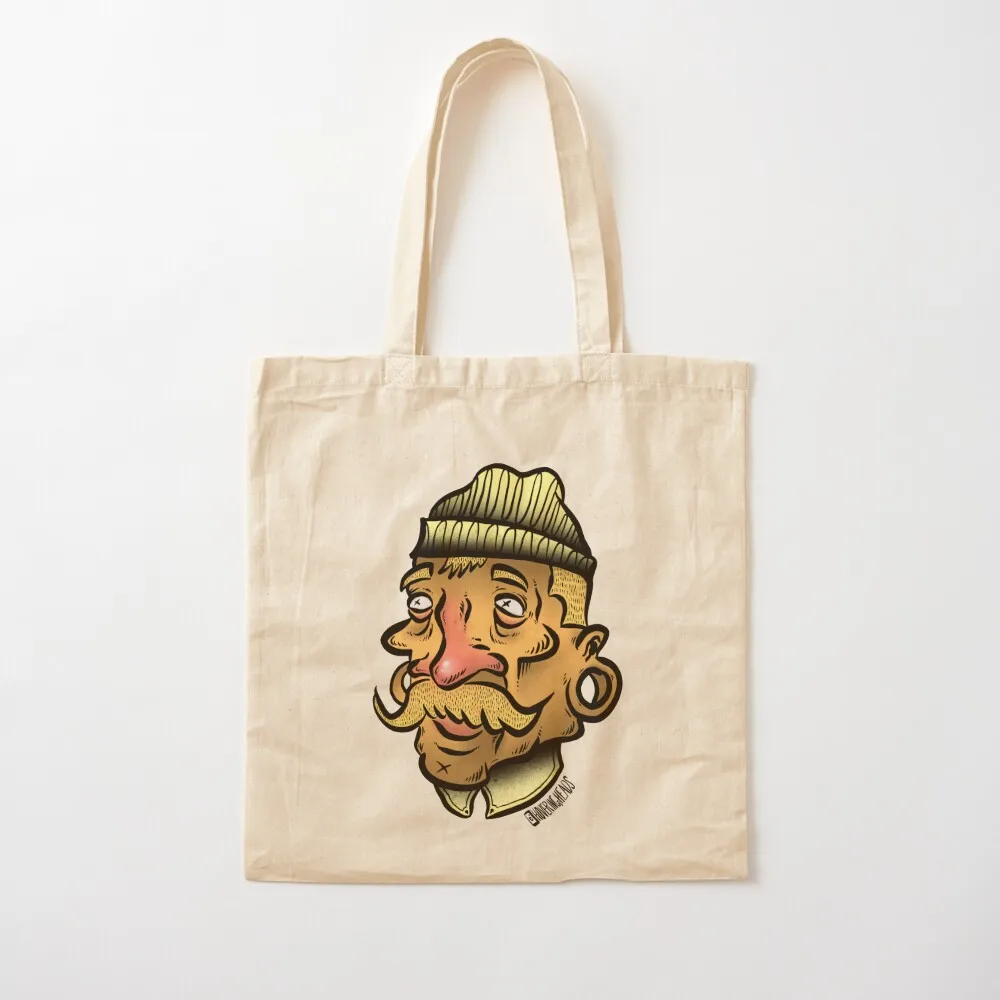 Hovering Fancy Mustache Head Tote Bag reusable grocery bags shopping bag Fabric bag for beach