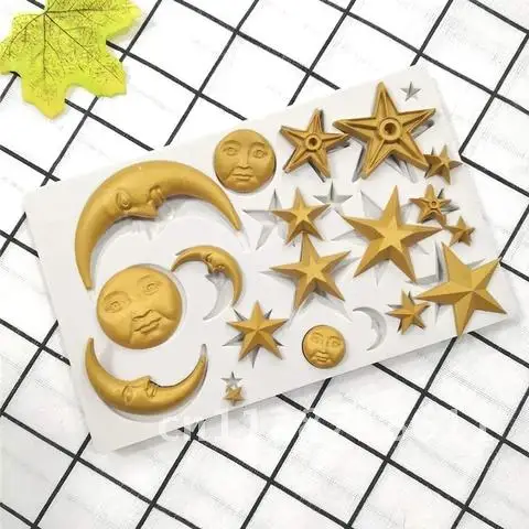 Moon Stars Sun Silicone Fondant Mold Chocolate Candy Sugarcraft Mould Cake Decorating Diy Pastry Scone Tools Kitchen Bakeware