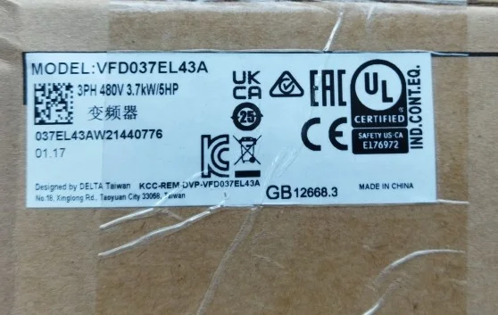 VFD037EL43A VFD037E43A New Original Genuine Delta Inverter E Series In Stock