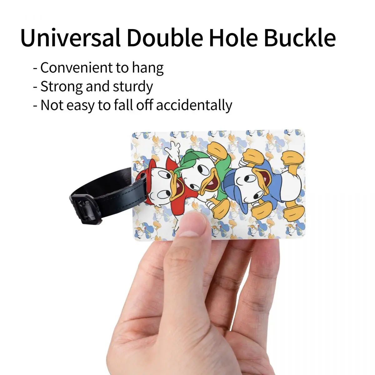 Étiquette de bagage Donald Duck personnalisée avec carte nominative, étiquette d'identification de couverture de confidentialité Anime mignon pour sac de voyage valise