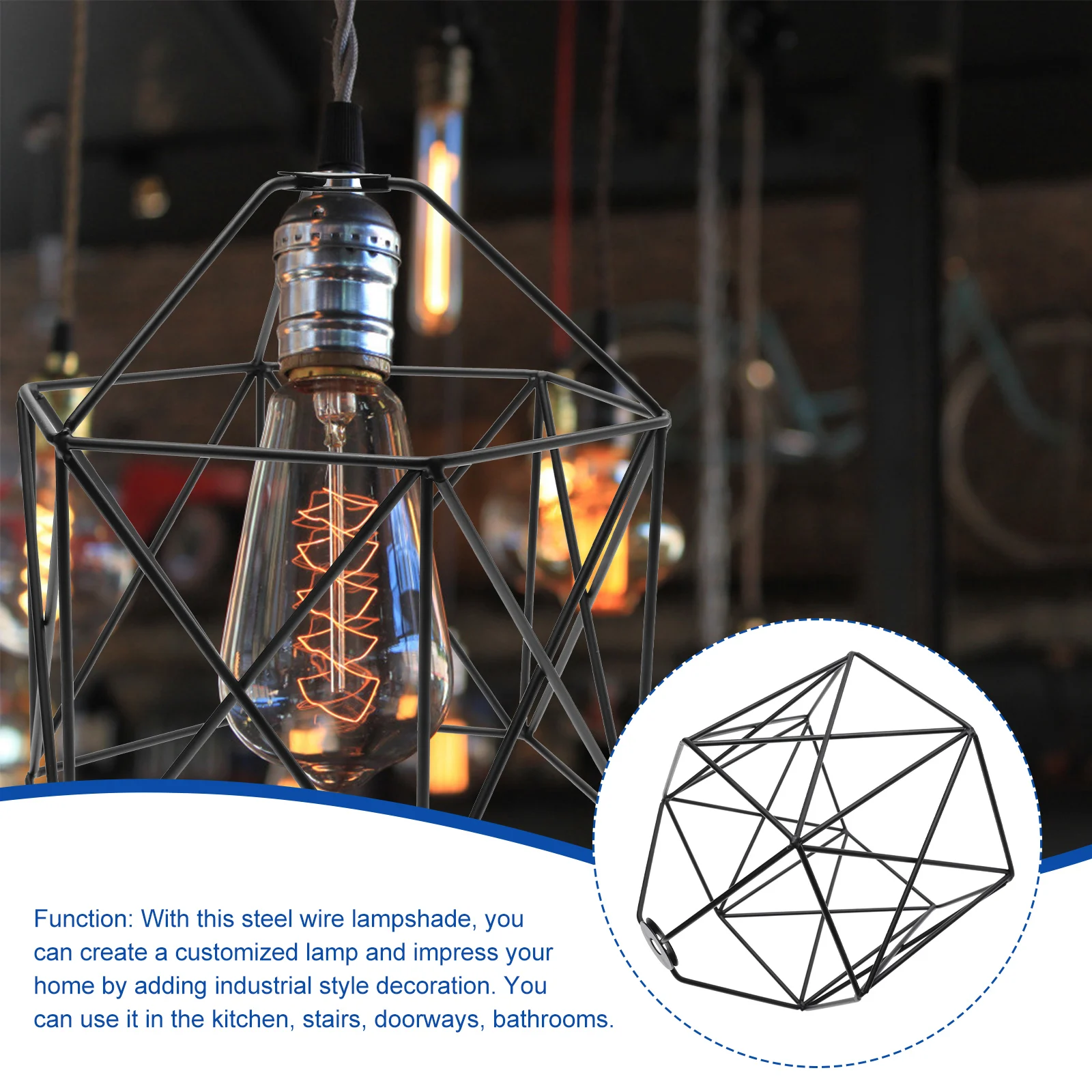 

Vintage Iron Art Lamp Shade Hollow Hexagon Light Cover Classic Retro Chandelier Cover Metal Lampshade Iron Art Lamp Shade