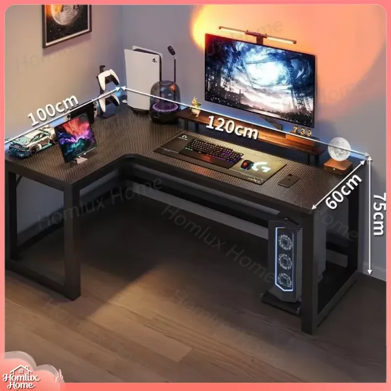 L Shaped Gaming Desk Computer Desk for Bedroom Study Home Office Workstation Ergonomic Corner Desk with Cable Management