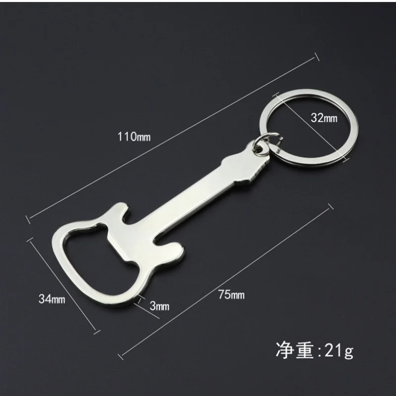 Neue 2 Stücke Gitarre Schlüsselanhänger Multitool Flaschenöffner, Coole Gitarre-förmige Tasche Multi Tool Bieröffner Schlüsselanhänger für Männer Musikliebhaber – Detail 4
