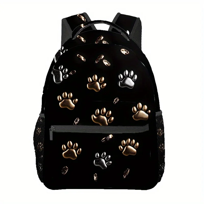 

Golden Dog Footprints Backpacks Travel Hiking Backpacks Comfortable and Lightweight Suitable for Beach Yoga Travel