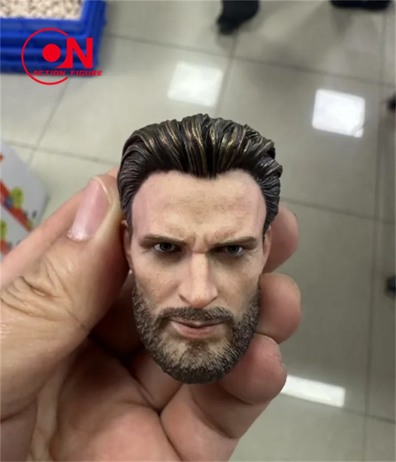 1/6 スケール男性兵士口ひげキャプテンスティーブロジャースクリスエヴァンスヘッドスカルプトは 12 インチホットトイズアクションフィギュア人形に適合