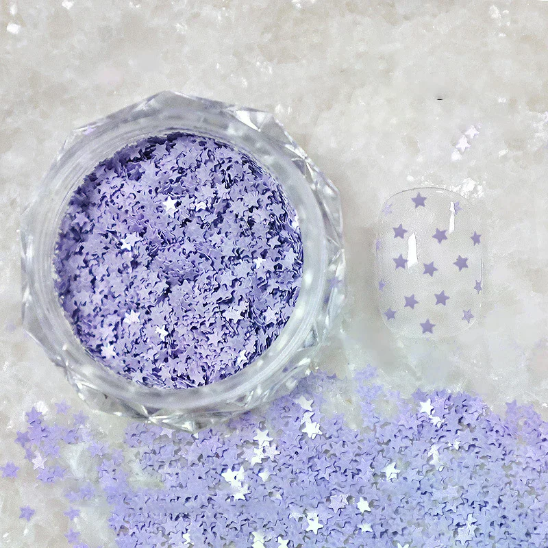 กลิตเตอร์เล็บรูปดาวขนาดเล็ก 1 มม. 1 กระปุก สำหรับตกแต่งเล็บ ดีไซน์น่ารัก อุปกรณ์เสริมสำหรับทำเล็บ DIY