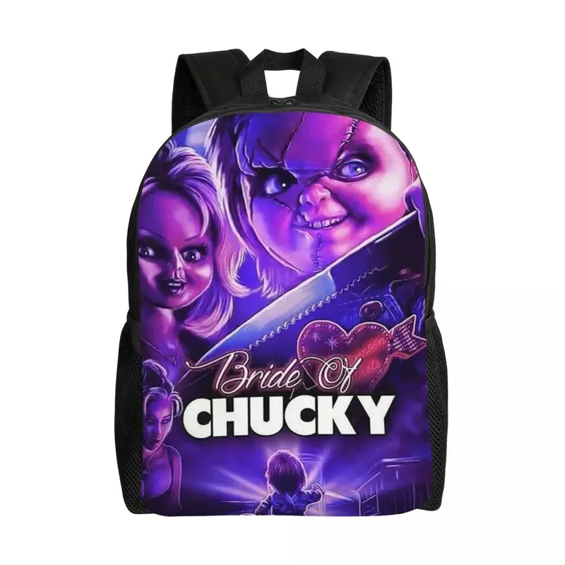 

3D Printing Bride Of Chucky Backpacks for Girls Boy Horror Movie College School Travel Bag Men Women Bookbag Fits 15 Inch Laptop