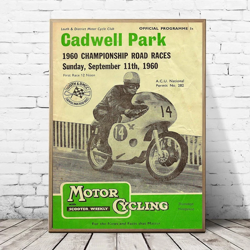 ملصقات سباقات TT العتيق الرسمية للدراجات النارية سباق الجائزة الكبرى لوحة قماشية لدراجات الدراجات صور فنية جدارية هدايا ديكور الغرف المنزلية