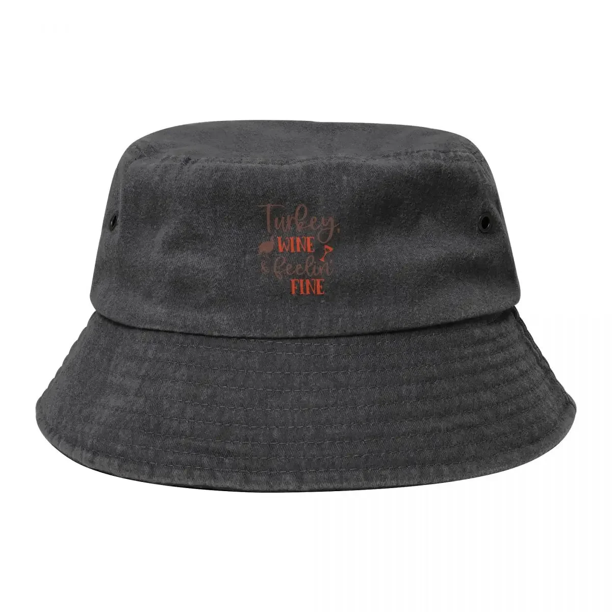 Turkey, Wine and Feeling Fine Bucket Hat Beach Outing birthday Hip Hop Mountaineering Women's Hats For The Sun Men's